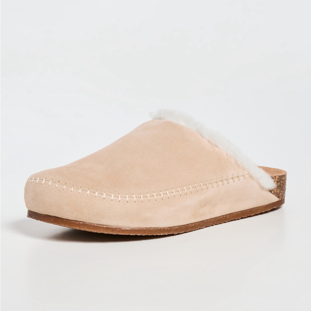 Jenni Kayne Shearling Lined Moc Clog Natural 40